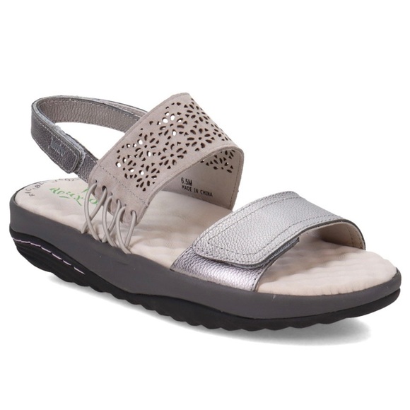 NIB Jambu Alba 9M 40 Wide Fit Slingback Rocker Platform Sandal Gunmetal Grey - Picture 12 of 12
